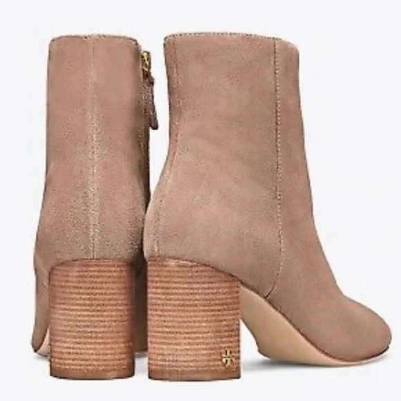 Tory Burch Brooke Ankle Bootie in Beige Suede Sz 10 - Picture 3 of 16